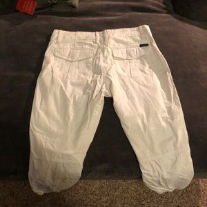 white capri cargo pants